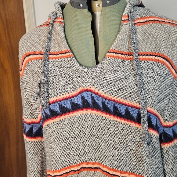 Mens American Eagle Outfitters boho southwestern gorpcore surf poncho hoodie L - Picture 6 of 11